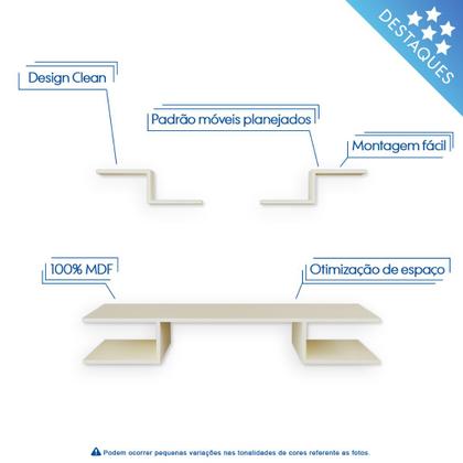 Imagem de Escrivaninha Suspensa Slim Elohim 70cm  Mesa de Parede MDF com 2 Prateleiras Superiores