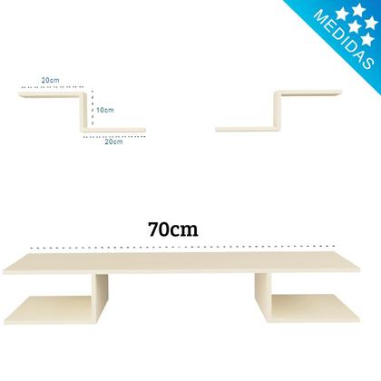 Imagem de Escrivaninha Suspensa Slim Elohim 70cm  Mesa de Parede MDF com 2 Prateleiras Superiores