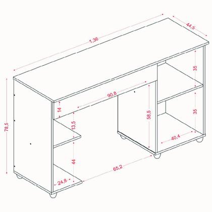 Imagem de Escrivaninha Tech Com 1 Porta 1 Gaveta Aramóveis