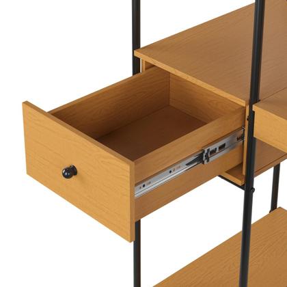 Imagem de Escrivaninha Trabalho Home Office Com Prateleira Porta Objetos Gaveta Espaço CPU Multifuncional