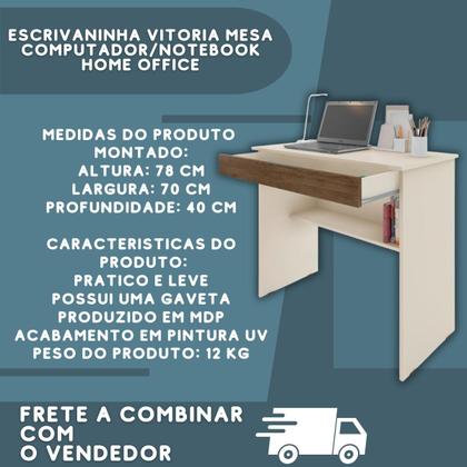 Imagem de Escrivaninha Vitoria Mesa Computador/Notebook Home Office