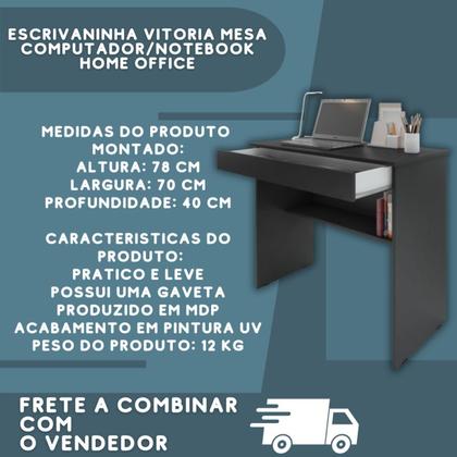 Imagem de Escrivaninha Vitoria Mesa Computador/Notebook Home Office