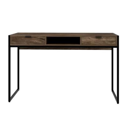 Escrivaninha Wooden 2 GV Carvalho Dark e Preta - Mobly Imagem de Escrivaninha Wooden 2 GV Carvalho Dark e Preta