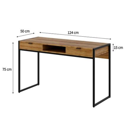 Escrivaninha Wooden 2 GV Mel e Preta - Mobly Imagem de Escrivaninha Wooden 2 GV Mel e Preta