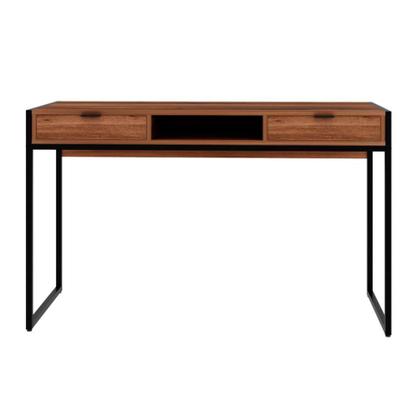 Escrivaninha Wooden 2 GV Nogal e Preta - Mobly Imagem de Escrivaninha Wooden 2 GV Nogal e Preta