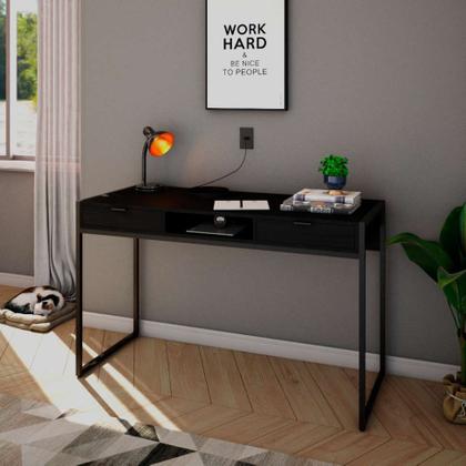 Escrivaninha Wooden 2 GV Ônix e Preta - Mobly Imagem de Escrivaninha Wooden 2 GV Ônix e Preta