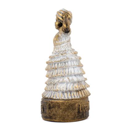 Imagem de Escultura Baiana Dourada e Branca Vintage Resina 10 cm