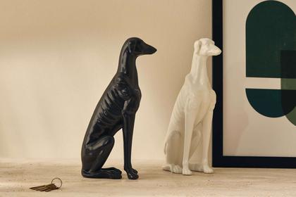 Imagem de Escultura Cachorro Cerâmica Branco 14181 Mart