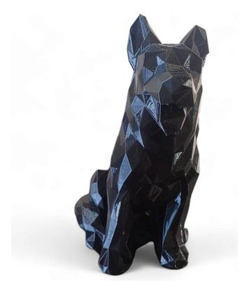 Imagem de Escultura Cachorro Geométrico 3d Moderno 13cm
