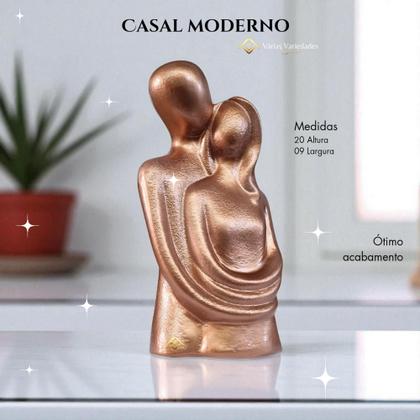 Imagem de Escultura Casal Moderno 20 cm Rosê Gold AVB DECOR