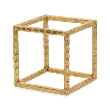 Imagem de ESCULTURA CUBO EM METAL DOURADO MART 15cm