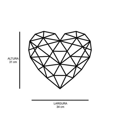 Imagem de Escultura de Parede em MDF Coração Geométrico