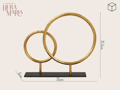 Imagem de Escultura Decorativa Abstrata Enfeite Sala Em Metal Luxo