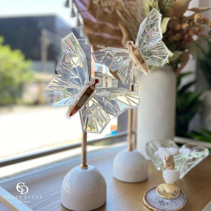 Imagem de Escultura Decorativa Borboleta em Cristal e Dourado G