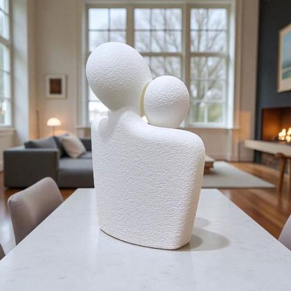 Imagem de Escultura Decorativa Casal de Namorados Decoração Moderna e Minimalista - Branco
