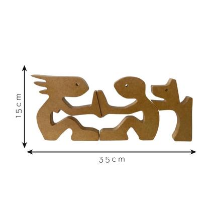 Imagem de Escultura Decorativa Casal E O Cachorro 35X15Cm