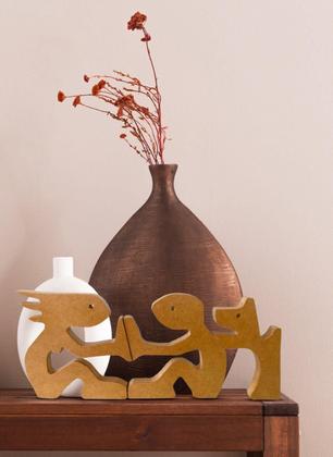 Imagem de Escultura Decorativa Casal E O Cachorro 35X15Cm