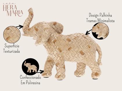 Imagem de Escultura Decorativa Elefante Minimalista Em Poliresina Luxo