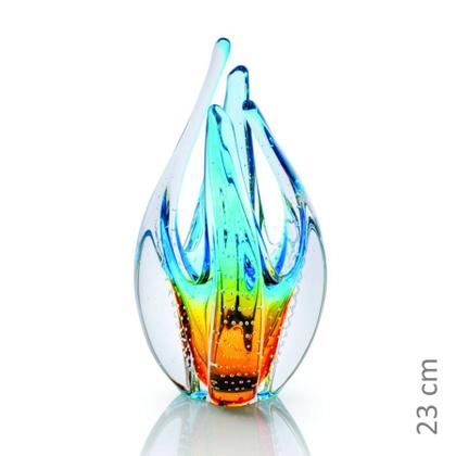 Imagem de Escultura Em Cristal Murano Água Marinha - São Marcos 23cm