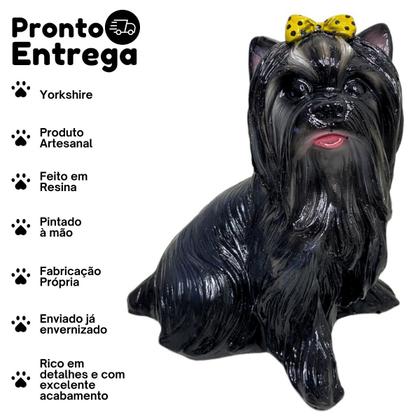 Imagem de Escultura em Resina Cachorro Yorkshire Dog Enfeite de Casa