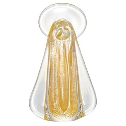 Imagem de Escultura em vidro murano Santa Nossa Senhora transparente com dourado 15,5x9