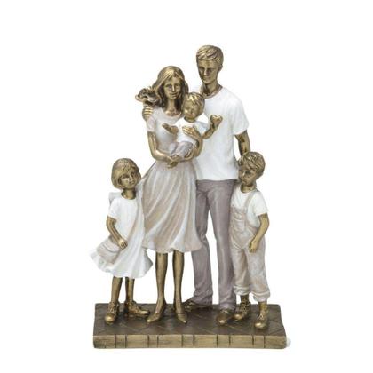 Imagem de Escultura Estatueta Estátua Família Casal E Três Filhos Menino Menina Decorativa Resina 257-711 - ne