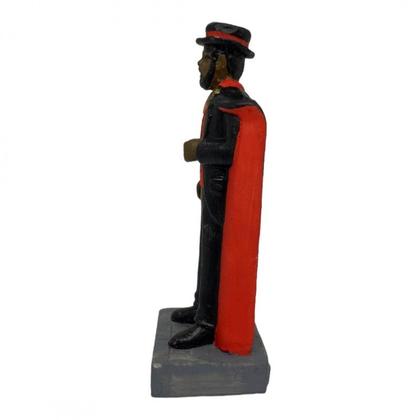 Imagem de Escultura Exu Cartola Capa Preta e Vermelha 10,50 cm Resina