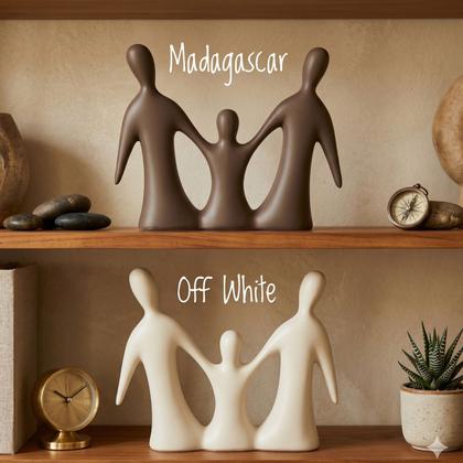 Imagem de Escultura Família em Cerâmica Símbolo de Amor e União, Presente Elegante e Criativo para Casa, Decoração Moderna para Sala, Quarto e Escritório