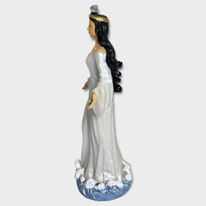 Imagem de Escultura Iemanjá Umbanda Manto Na Cor Pérola 17,50 Cm