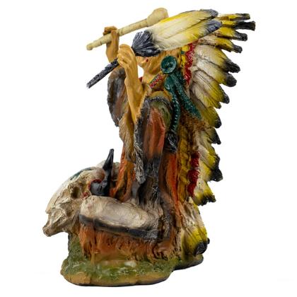 Imagem de Escultura Índio Pagé Xamã Reverenciando 24 cm em Resina
