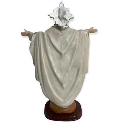 Imagem de Escultura Jesus Oxalá prata braços abertos 30 cm em resina