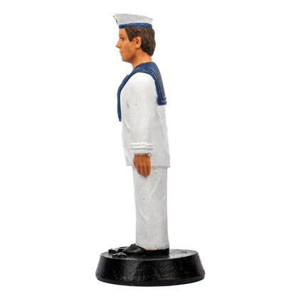 Imagem de Escultura Marinheiro Umbanda Branco e Azul 20 cm em Resina