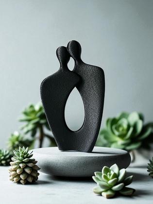 Imagem de Escultura Minimalista Casal Moderno para Sala, Quarto, Escritório e Casa, ideal para Decoração Sofis