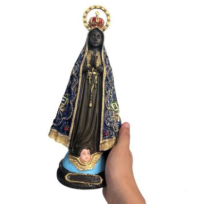 Imagem de Escultura Nossa Sra. Aparecida Com Coroa 31 Cm Em Resina