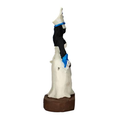 Imagem de Escultura Oyá tempo Logunan azul e branca 10cm resina