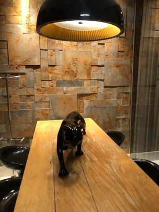 Imagem de Escultura Pantera Em Fibra Luxo Linha Premium Decoraçao
