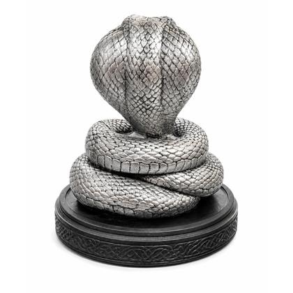Imagem de Escultura Serpente Naja Imperial Prata 12 cm em Resina