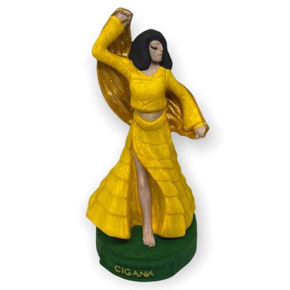 Imagem de Esculturas Ciganos Casal Amarelo 10 cm em Resina