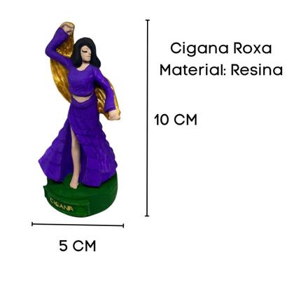 Imagem de Esculturas Ciganos Casal Roxo 10 cm em Resina