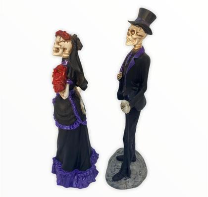 Imagem de Esculturas Exu e pomba gira caveira roxo 27 cm em resina - Proteção
