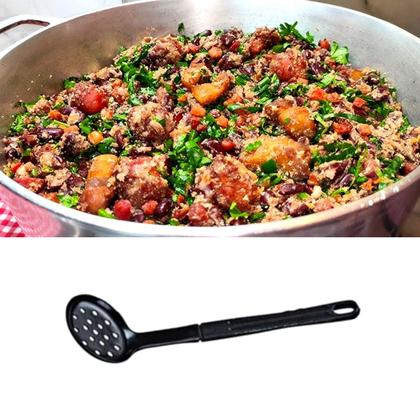 Imagem de Escumadeira Talher Em Nylon Cozinha Utensílio Preto 28Cm