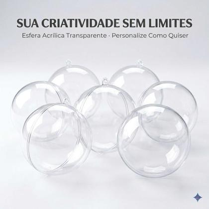 Imagem de Esfera Acrílica 8cm Grande Bolona Decorativa Arvore De Natal Final De Ano