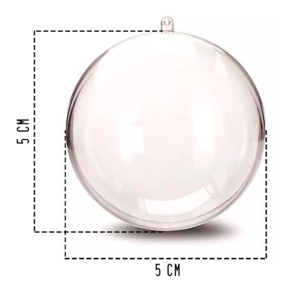 Imagem de Esfera Acrílica Bola Transparente Em Acrílico 5cm Corrente Bolinha 50 Peças