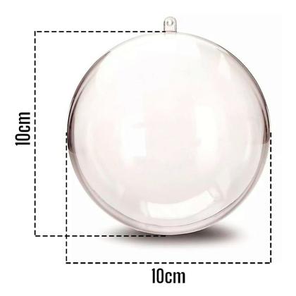 Imagem de Esfera Acrílica Transparente Grande 10cm P/ Arvore De Natal