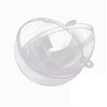 Imagem de  Esfera Bolinha Transparente Grande 8cm Árvore Natal Noel 100 Unidades