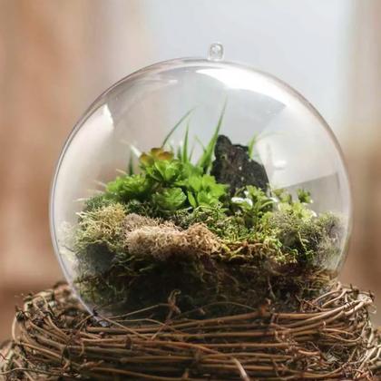 Imagem de Esferas Acrílicas 7cm Resistentes Com Corrente Bolinha Prata Com 100 Unidades