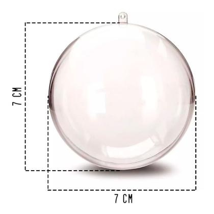 Imagem de Esferas Bola De Acrílico Transparente Natal 20 Unidades 7cm + 30 Unidades 5cm