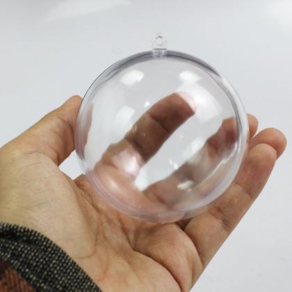 Imagem de Esferas Bolas Acrílicas Transparentes 5cm + 7cm Para Natal Com 40 Unidades