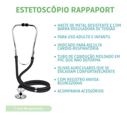 Esfigmo Welch Allyn Durashock Ds44 + Estetoscopio Rappaport Duplo Multi + Estojo Imagem de Esfigmo Welch Allyn Durashock Ds44 + Estetoscopio Rappaport Duplo Multi + Estojo
