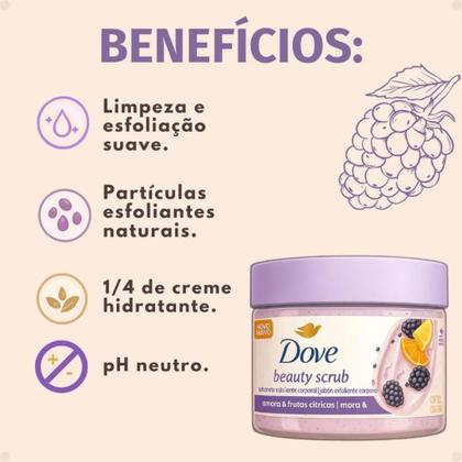 Imagem de Esfoliante beauty scrub amora c frutas citricas dove
